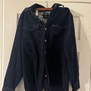 Men’s navy blue corduroy button down